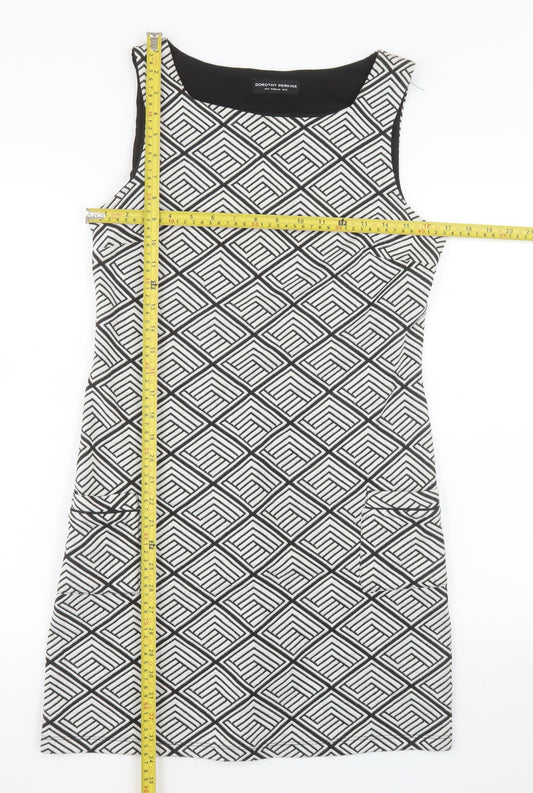 Dorothy Perkins Women’s Black Geometric Shift Dress Size 12