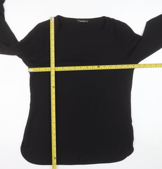Dunnes Women's Black Long Sleeve Ruffle Blouse Size 8