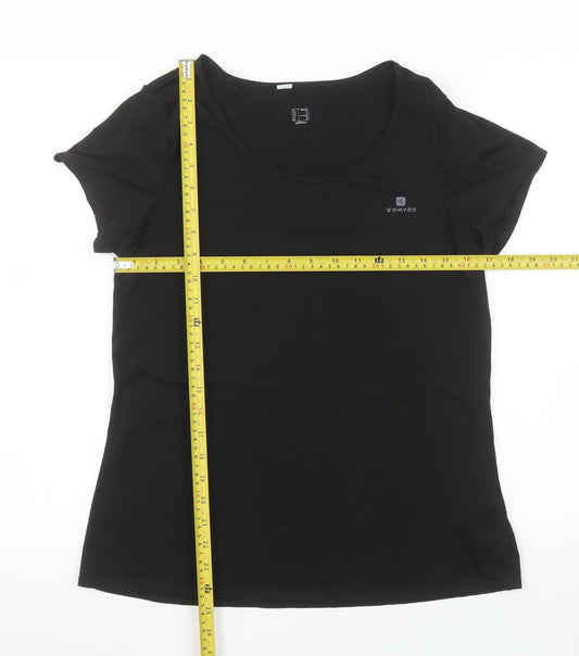Domyos Womens Black Size 16 Athletic Moisture Wicking T-Shirt