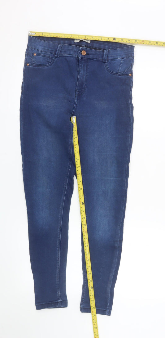 Denim Co. Women's Blue Skinny Jeans Size 14 Slim Fit Mid Rise