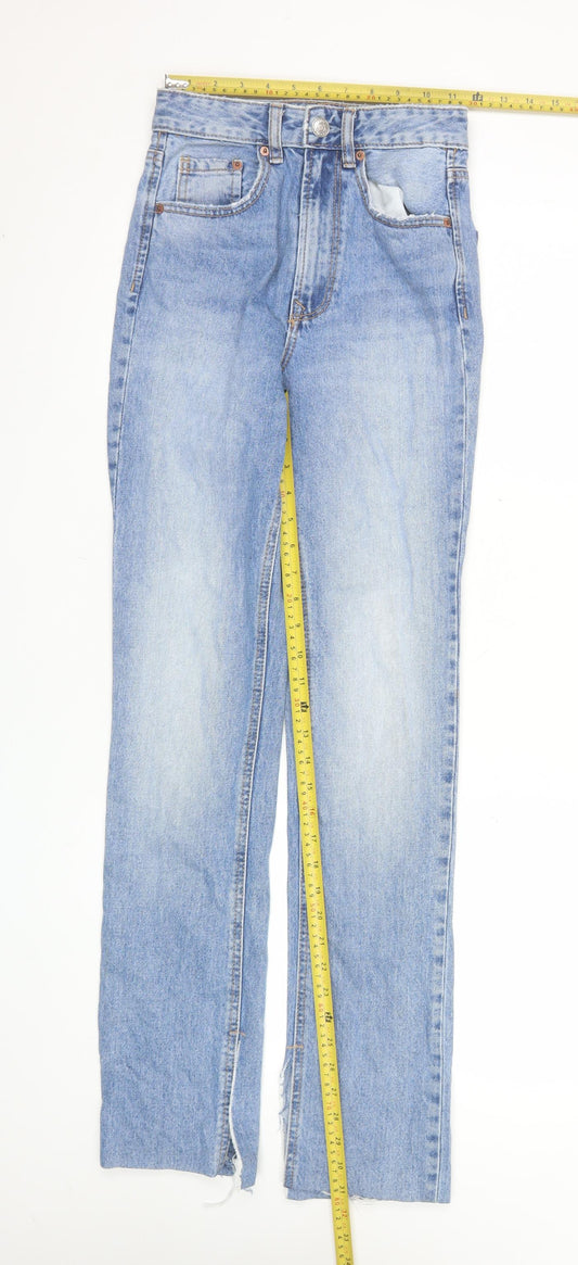 Stradivarius Women’s Blue Straight High Rise Jeans Size UK 4
