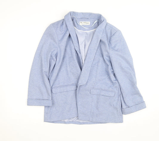 Additional front view of Miss Selfridge Women Blue UK 16 Classic Open Front Blazer Jacket