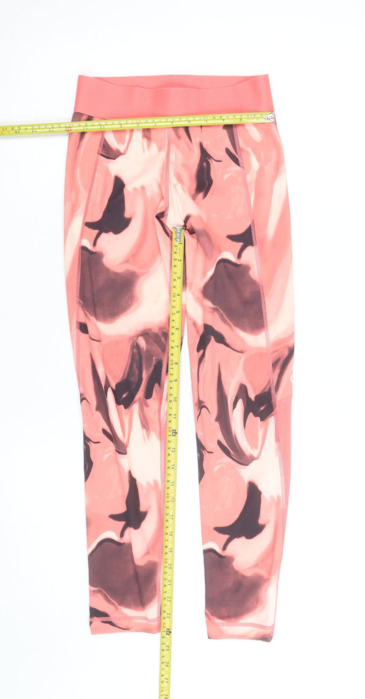Adidas Womens Pink Cropped Aeroready Leggings Size 12