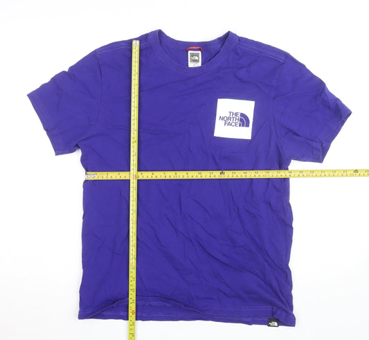 The North Face Men's Purple Cotton Crew Neck T-Shirt Size L