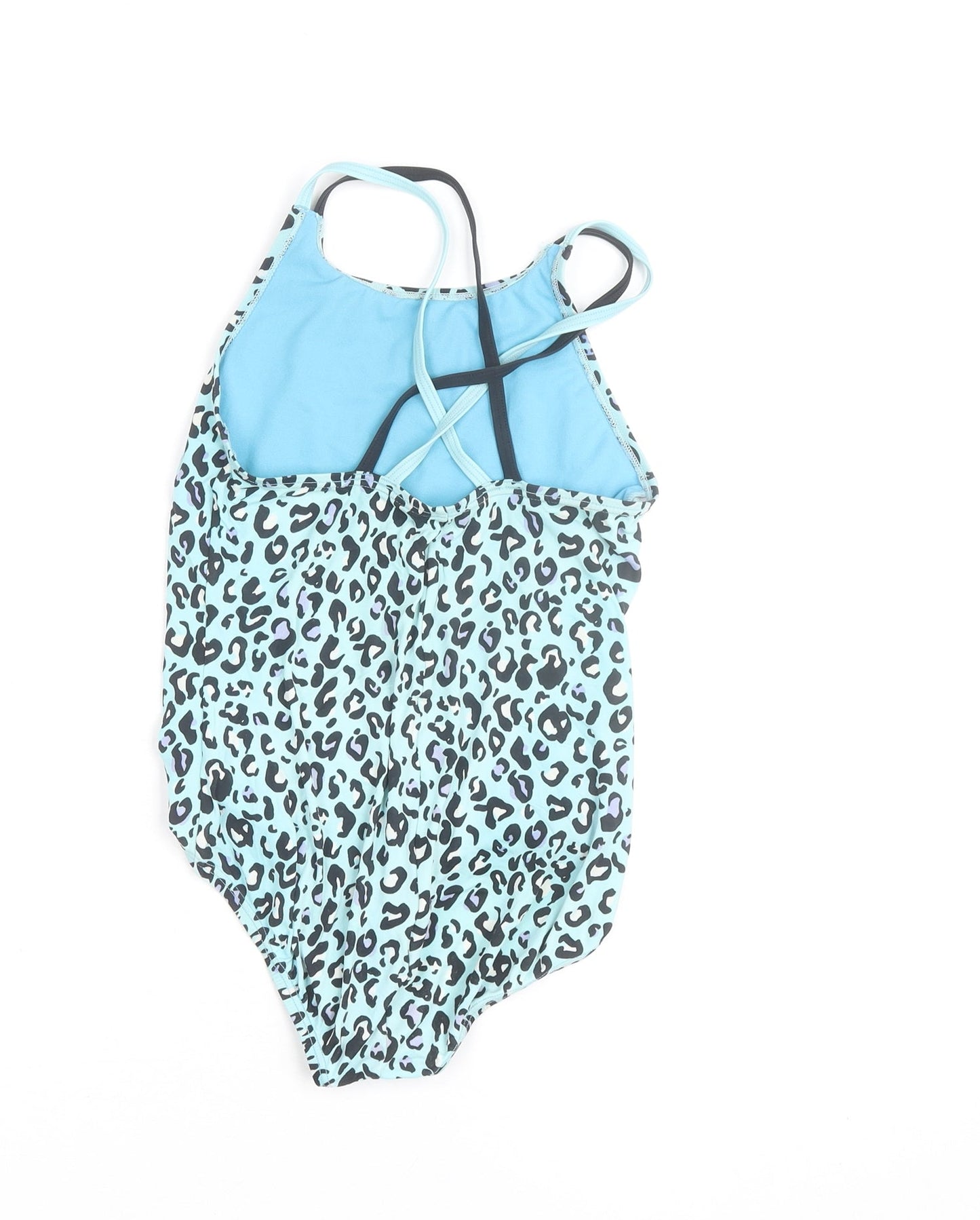 Nike Women Blue Animal Print One Piece Swimsuit Size M