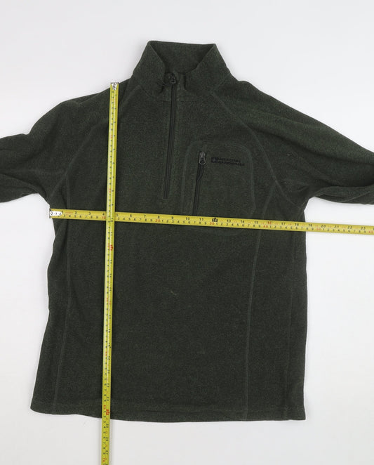 Mountain Warehouse Men's Green Fleece Half Zip Jacket Size S