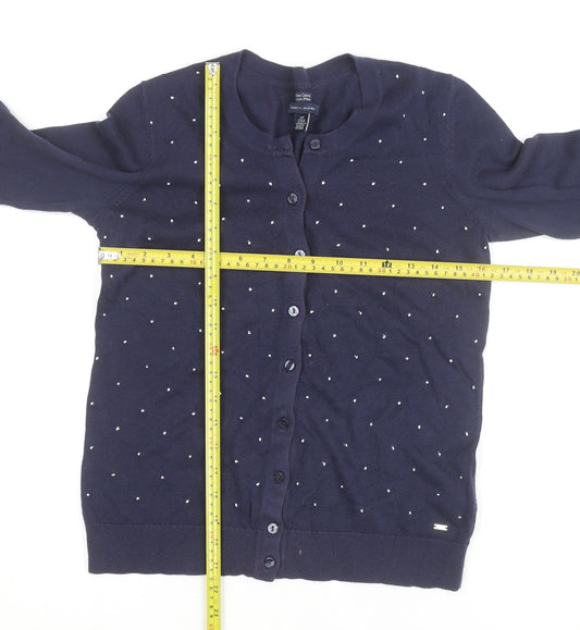 Tommy Hilfiger Women's Blue Cotton Studded Cardigan Size S