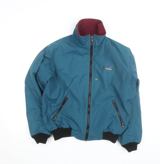 L.L.Bean Womens Blue Warm-Up Nylon Fleece-Lined Windproof Jacket Size S