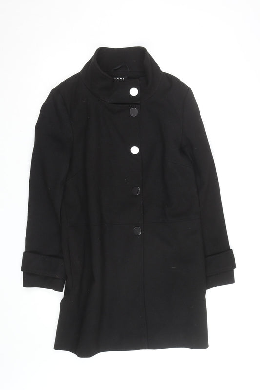 Debenhams Women’s Black Mid-Length Coat Size 10 Classic Overcoat