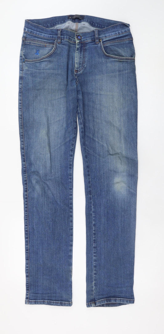 Benetti Men's Blue Light Wash Straight Fit Stretch Denim Jeans 34R