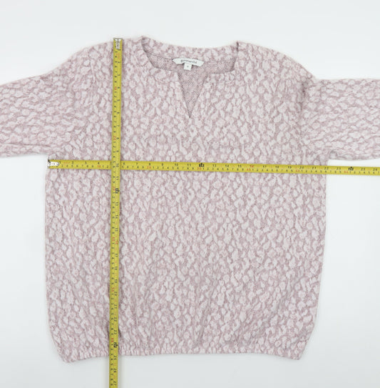 Bonmarché Women Pink Animal Print Knit Blouse Size 16