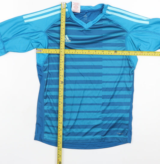 adidas Boys Blue Climalite Long Sleeve Sports T-Shirt 11-12 Years