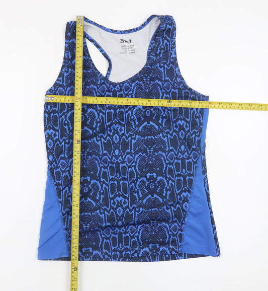 Crivit Women's Blue Snake Print Tank Top Size S 10/12 Polyester Blend