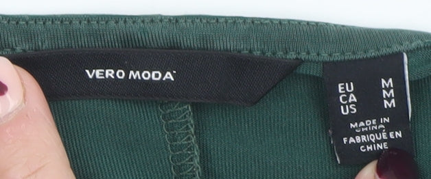 Vero Moda Women’s Green Lace V-Neck Short Sleeve T-Shirt Size 12