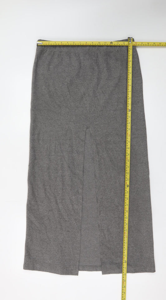 ASOS DESIGN Women's Grey Midi Straight Skirt Size M Elastic Waist