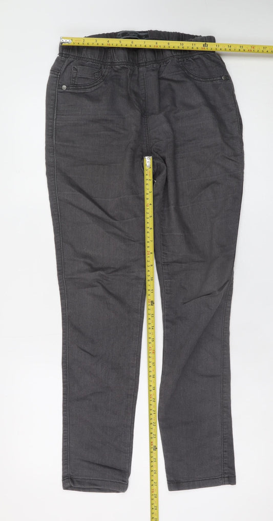 Tu Women’s Grey Jegging Jeans Size 12 Slim Fit Stretch Comfort