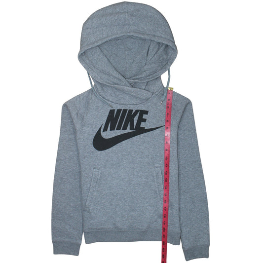 Nike Men's Grey XS Pullover Hoodie with Logo and Kangaroo Pocket