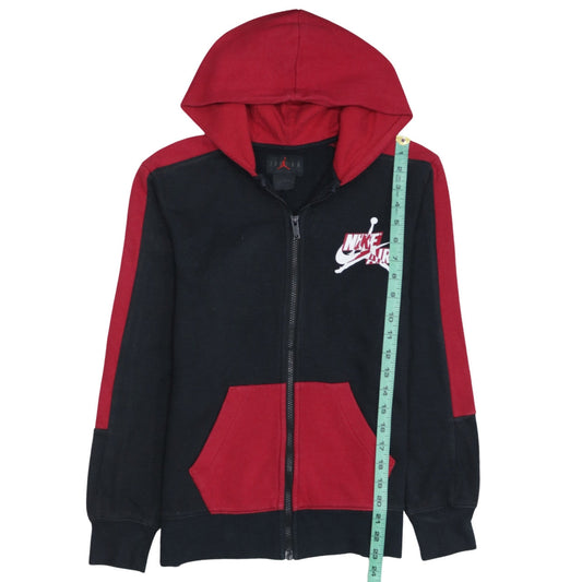 Nike Air Jordan Boys Black Red Full Zip Hoodie 12 Years Classic Style