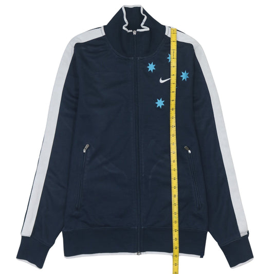 Nike Men's Navy Blue Track Jacket Small Full Zip Polyester Cotton