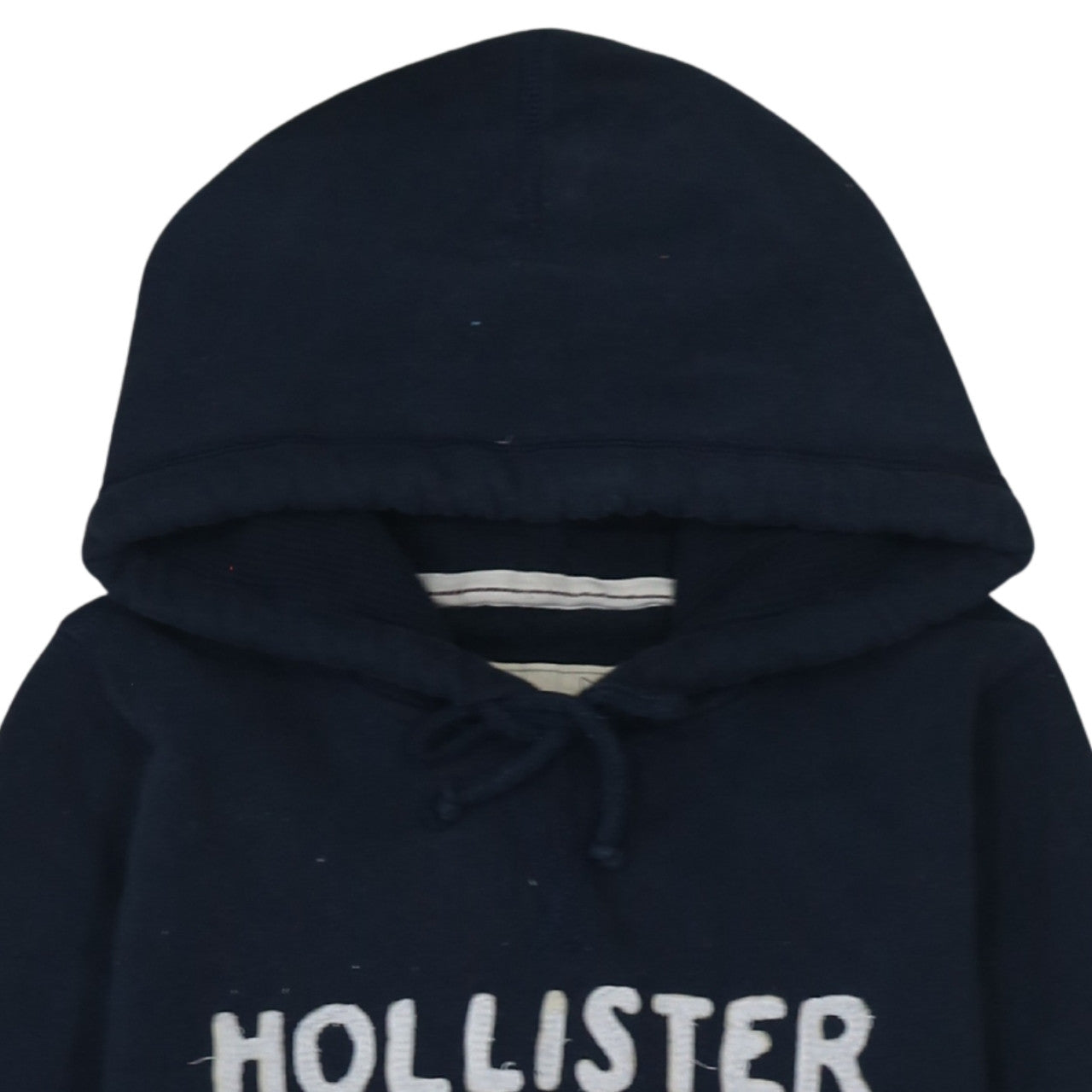 Hollister Womens Navy Blue Pullover Hoodie L Embroidered Surf Tour