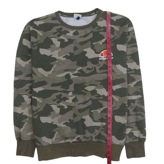 Ellesse Men's Green Camouflage Crew Neck Sweatshirt XL