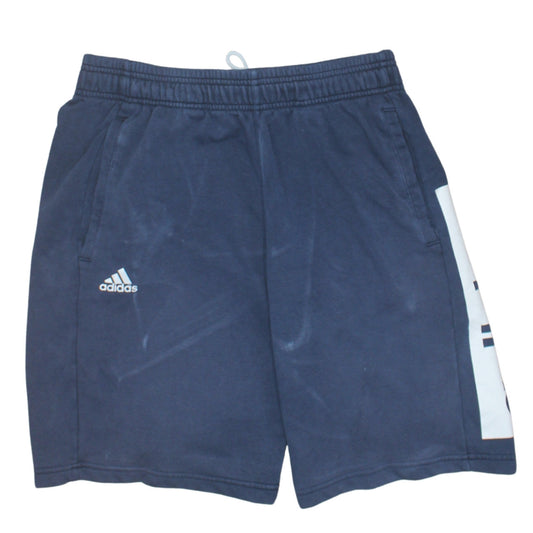 Additional front view of Adidas Men's Blue Medium Athletic Jersey Shorts with Pockets