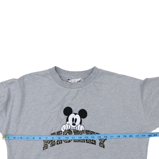 TU Woman Grey Disney Mickey Sweatshirt Size 16 Leopard Print