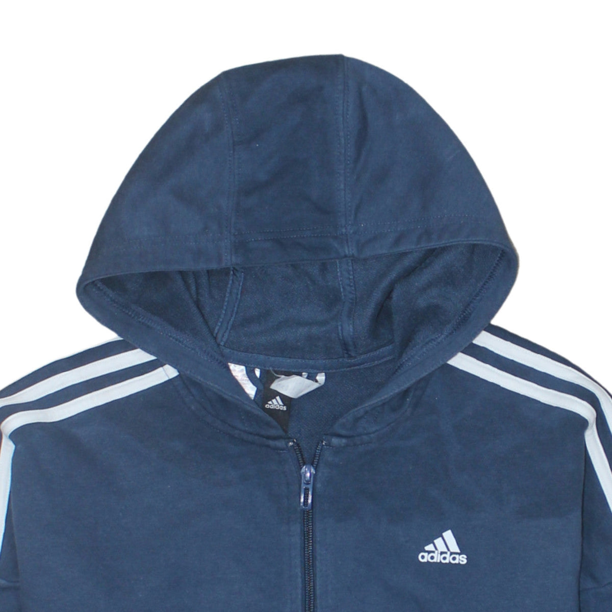 Additional view of Adidas boys’ blue full zip hoodie 13-14 years sports fleece sweatshirt