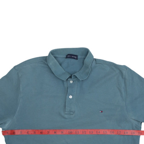 Tommy Hilfiger Men's Blue Cotton Polo Shirt Size L Classic Fit