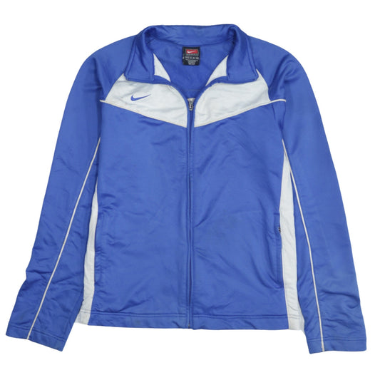 Nike Women's Blue Track Jacket Size 10 Dri-Fit Full Zip Sportswear