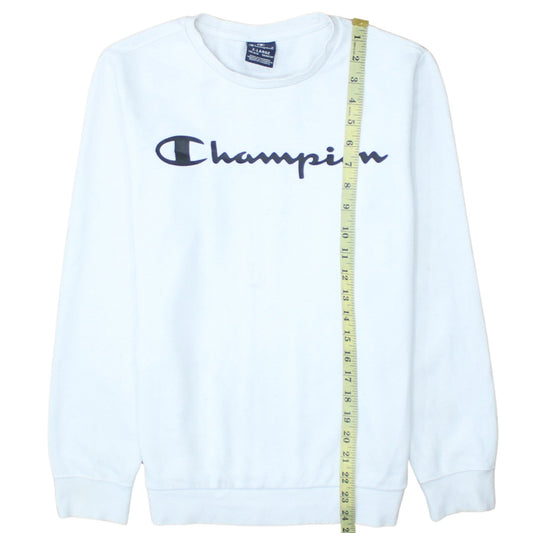 Champion Boys White Pullover Sweatshirt X-Large 13-14 Years Logo Crew Neck