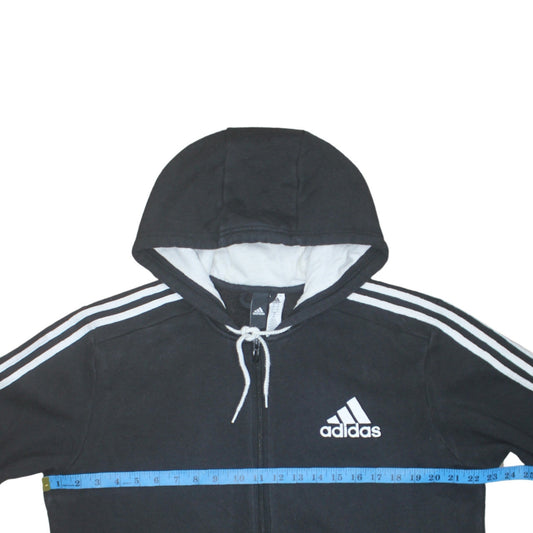 Adidas Men's Black Full Zip Hoodie L Sports Fleece Sweatshirt