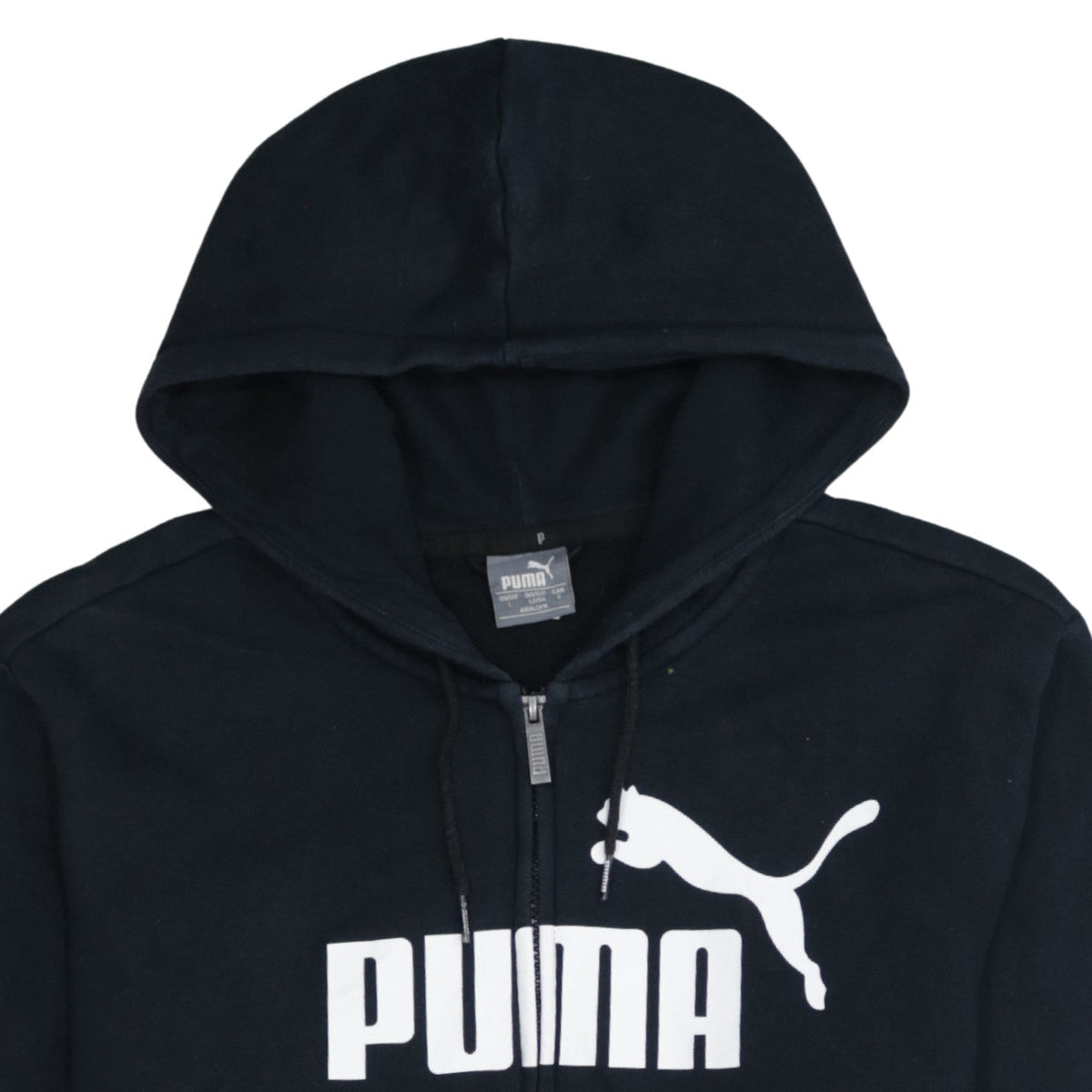 Additional view of Puma Men's Black Full Zip Hoodie L Sports Logo Fleece