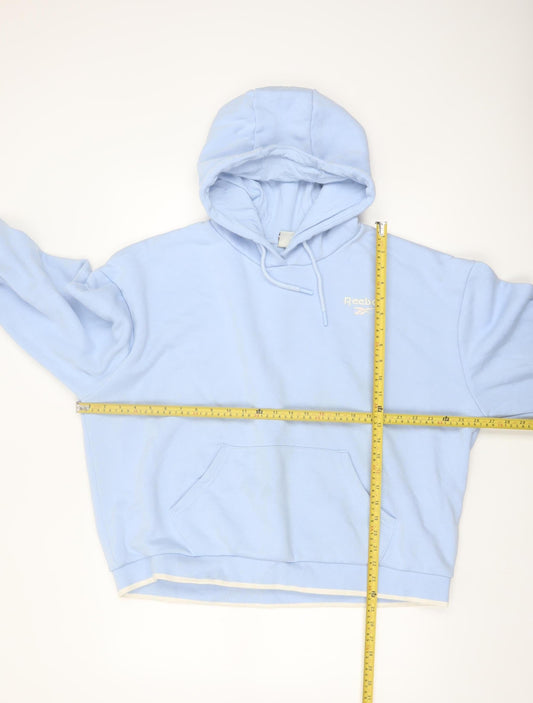 Reebok Women Light Blue Pullover Hoodie Size L Cotton Blend