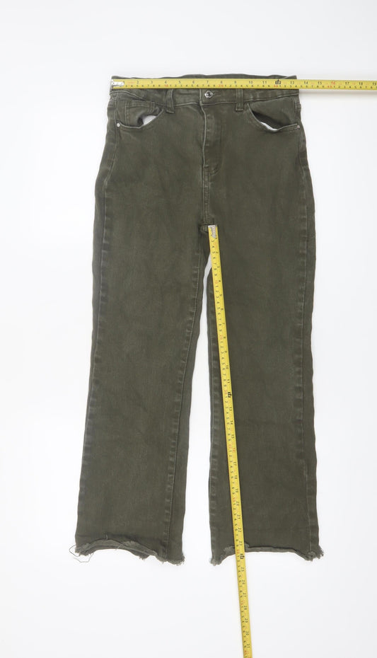 Miss Bon Womens Green Size 12 Straight Leg Denim Jeans