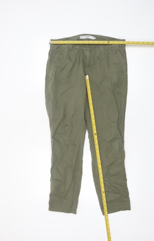 Vero Moda Women's Green Chino Trousers M 30 Straight Leg Cotton