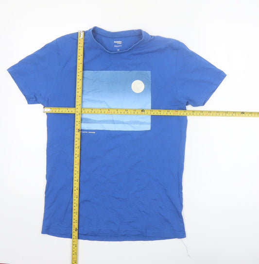 Dunnes Stores Men's Blue Regular Fit Graphic Cotton T-Shirt XS