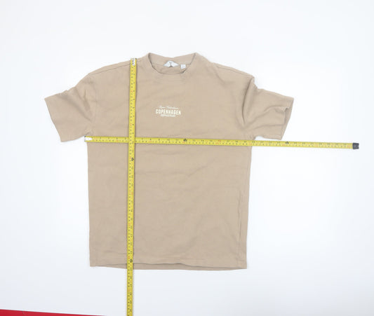 Next Men’s Beige Copenhagen Graphic Cotton T-Shirt Size S