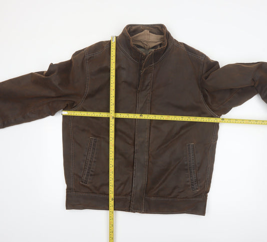 Columbia Men's Brown Medium Biker Style Cotton Blend Jacket