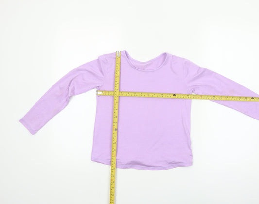 Dunnes Stores Girls Purple Long Sleeve Basic T-Shirt 8-9 Years