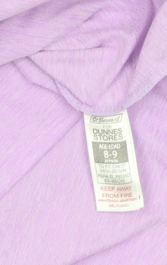 Additional view of Dunnes Stores girls’ purple long sleeve basic t-shirt 8-9 years