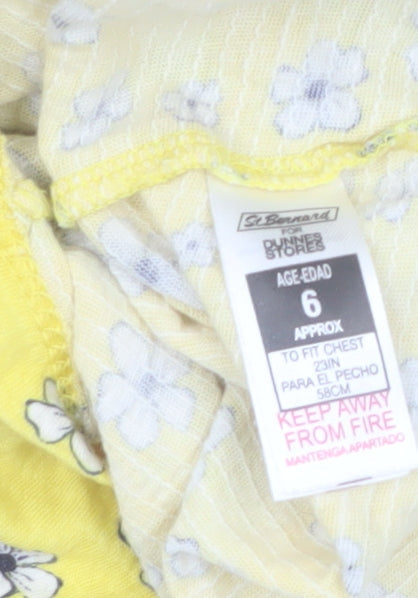 Additional view of St Bernard girls’ yellow floral button blouse top 6 years lightweight summer