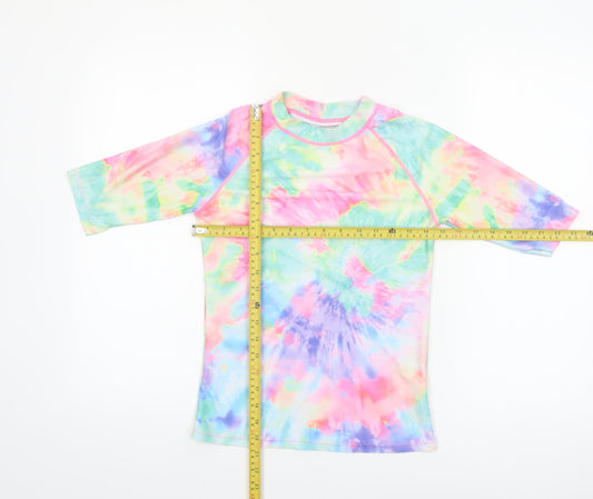 Dunnes Stores Girls Multicoloured Tie-Dye Rash Guard Top 10-11 Years