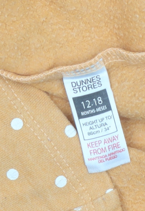 Additional view of Dunnes girls’ beige polka dot long sleeve skater dress 12-18 months