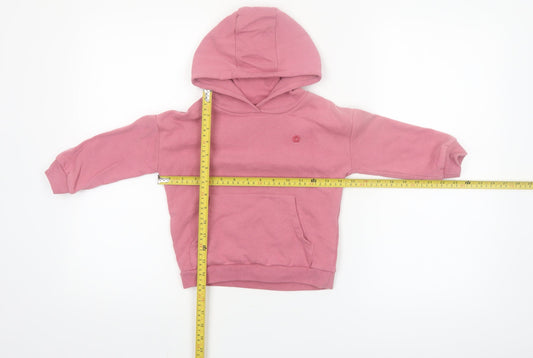 F&F Girls Pink Pullover Hoodie 2-3 Years Cotton Blend