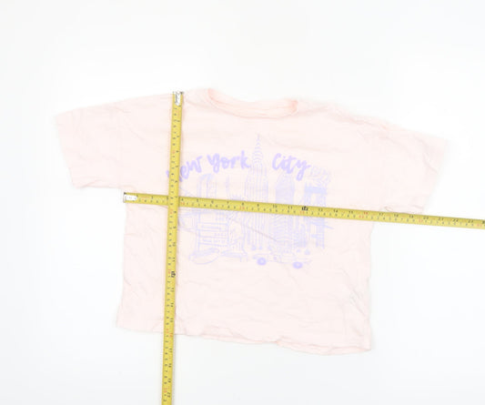 Dunnes Stores Girls Pink New York City Graphic T-Shirt 9-10 Years