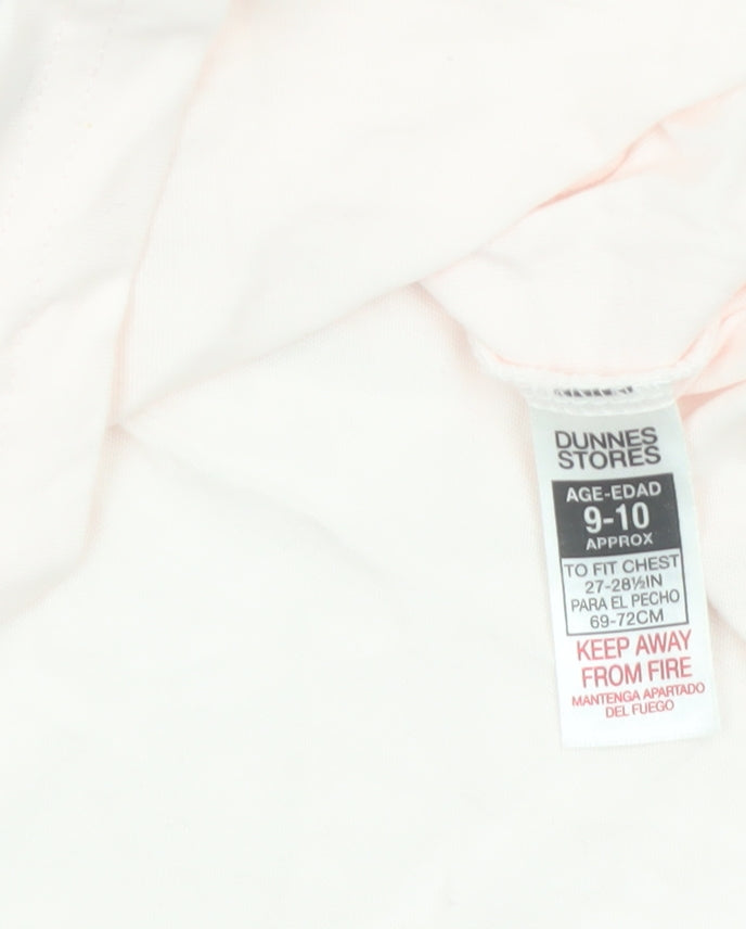 Dunnes Stores Girls Pink New York City Graphic T-Shirt 9-10 Years