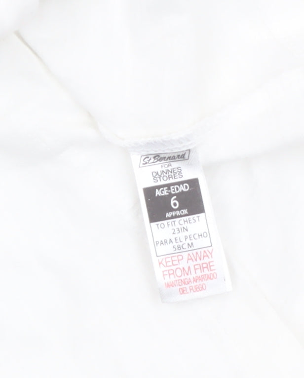 Additional view of St Bernard girls’ white graphic long sleeve cotton t-shirt age 6