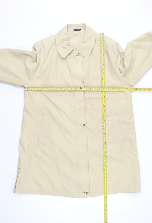 St. Bernard Women’s Beige Long Trench Coat Size 14 Classic Lined