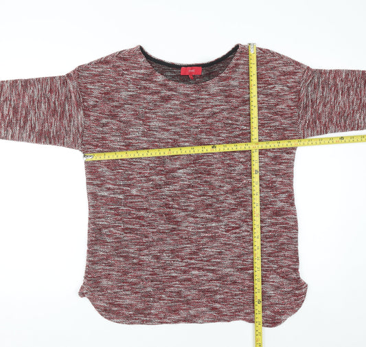 Next Women Red Knit Crew Neck Pullover Jumper Size 14